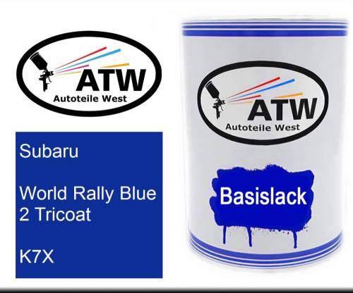 Subaru, World Rally Blue 2 Tricoat, K7X: 500ml Lackdose, von ATW Autoteile West.